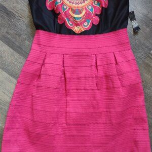 NWT NY & Co  Womens Pink-Black Strapless Strapless Sz XXLarge
